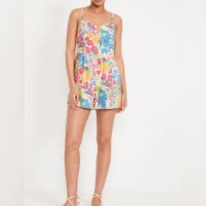 NWT Old Navy Fit & Flare Floral Multicolor Cami Romper, size small